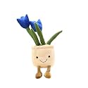 Tulip Flower Plush Cute Plant Potted Stuffed Plant Toy Gifts for Kids,13.8" Blue