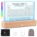 Periodic Table with Real Elements Inside, Upgraded Large Cordless & Rechargeable Acrylic Periodic Table with 7 Colorful LED Lights & 83 Real Samples, Display Gift for Students, Kids and Teacher
