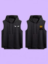 Zxomillo Men Printed Hooded Neck Polyester Black