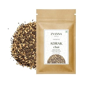 zyanna adrak chai - ginger tea - premium assam ctc tea with ginger roots 250gm - 125 cups