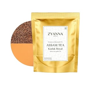 zyanna assam tea - premium kadak ctc chai patti500g - 250 cups strong milk tea - authentic strong rich aromatic assam chai-bold assam flavor blend-100 natural fresh tea leaves
