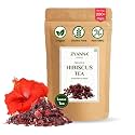 Zyanna Hibiscus Tea - Pure Dried Hibiscus Flower Petals | Loose 100g - 200+ Cups | Caffeine-Free | Brew Hot or Iced | For Drinks, Hair Care, Skin Care, Face Pack &amp; Natural Glow | Rich in Antioxidants