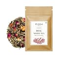 Zyanna Premium Rose White Tea - White Tea with Rose Buds(50cups-100gm)- Handpicked Delicate Leaves with Subtle Floral Aroma - Low Caffeine Rich in Antioxidants