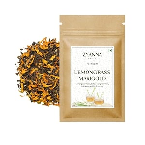 zyanna lemongrass marigold tea premium green tea with lemongrass shootsyellow marigold patels amp orange marigold  rich in antioxidants  100gm