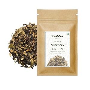 zyanna nirvana tea - 100 natural green tea 100 cups- premium quality blend of all-natural herbs and botanicals for stress relief and immunity boostnirvana tea 100gm