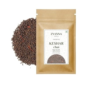 zyanna saffron tea - kesar chai  premium assam ctc tea infused with pure saffron for a unique flavor  250g pack