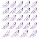 ZYFLSQ Glass Slipper Cinderella Shoes 24 Pieces Mini Plastic Cinderella Slippers 3.5 Inch Glass Heels Princess for Wedding Birthday Party Table Favors Decoration (Purple)
