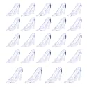 ZYFLSQ Glass Slipper Cinderella Shoes 24 Pieces Mini Plastic Cinderella Slippers 3.5 Inch Glass Heels Princess for Wedding Birthday Party Table Favors Decoration (Clear)