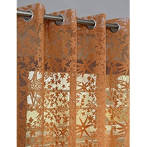 transparent curtains 5 feet long set of 1 pcs  golden sheer window curtains for living room bedroom  lightweight 5 feet long drapes for home decoration