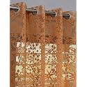Transparent Curtains 5 Feet Long Set of 1 Pcs | Golden Sheer Window Curtains for Living Room, Bedroom | Lightweight 5 Feet Long Drapes for Home Decoration