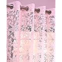 Transparent Curtains 5 Feet Long Set of 1 Pcs | Pink Sheer Window Curtains for Living Room, Bedroom | Lightweight 5 Feet Long Drapes for Home Decoration