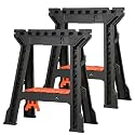 ZYJOYY Saw Horses 2 Pack Folding Heavy Duty (1000lbs/pair with Sawbucks)