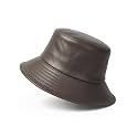 Zylioo XXL XL PU Leather Bucket Hat for Big Heads, Fleece Lined Rain Hat