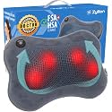 Zyllion ZMA-13 Back and Neck Massager with Heat for Pain Relief, Slate