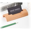 Business Card Holder Card Organizer for Office Desk Visiting Card Holder Half Round Business Card Holder Desk Business Card Holder Stand Wooden Business Card Display Holders for Desktop (Wood)