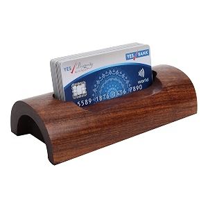 wooden card holder - elegant wooden credit card holder and visiting card holder for professionals - sleek design durable craftsmanship ideal for office and home use