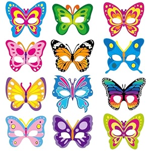 zyozique 12 piece butterfly theme birthday masks - kids butterfly party decorations