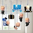 Zyozique Boss Baby First Birthday Ceiling Hanging Streamers Kids Theme for Baby Shower 1st Birthday Decorations Supplies (Pack of 8)