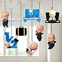 Zyozique Boss Baby Half Birthday Ceiling Hanging Streamers Kids Theme for Baby Shower 1/2 Birthday Decorations Supplies (Pack of 8)