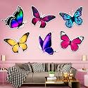 Zyozique Butterfly Theme Birthday Cardstock Cutout with Glue Dot for Kids Theme for Baby Shower Happy Birthday Decorations Supplies (Pack of 8)