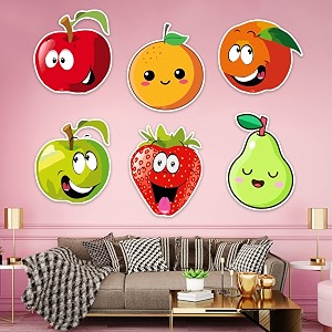 zyozique fruit theme birthday cardstock cutout with glue dot for kids theme for baby shower happy birthday decorations supplies pack of 8