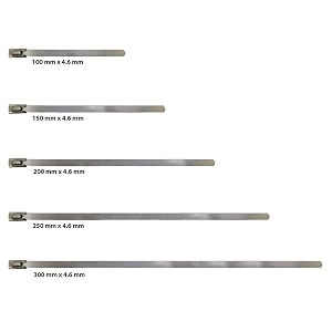 premium stainless steel ss-304 self locking cable tieszip ties 25 pcs 100 mm x 46 mm