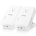 ZyXEL PLA5456KIT 1800 Mbps* AV2000 HomePlug AV2 Powerline 2-Port Gigabit Pass-Thru Ethernet Adapter 2-Pack Kit