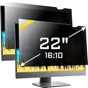 zyy 2 pack computer monitor privacy screen 22 inch for 1610 aspect ratio desktop removable monitor anti glare amp privacy filters anti spy shield uv screen protector anti scratch film