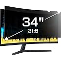 ZYY 34 Inch(diagonal) Computer Privacy Screen Filter (31 1/4 × 13 3/8) With Anti Glare, Anti UV Protection, Curved Monitor Privacy Screen Protector Film 21:9 Aspect Ratio For Desktop Computer Monitor