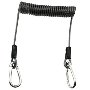 fishing coiled lanyard stainless steel wire lost hand rope telescopic rope hook loss prevention fishing accessories tools for mountaineering fishing boating hiking camping and hunting