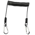 Fishing Coiled Lanyard Stainless Steel Wire Lost Hand Rope Telescopic Rope Hook Loss Prevention Fishing Accessories Tools for Mountaineering, Fishing, Boating, Hiking, Camping and Hunting