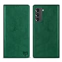 ZZXX for Galaxy S21 FE Wallet Case Strong Magnetic 6.4 inch,Green