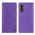 ZZXX for Galaxy S21 FE Wallet Case Strong Magnetic 6.4 inch,Purple