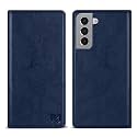ZZXX for Galaxy S21 Plus Wallet Case Strong Magnetic 6.7 inch,Blue