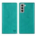 ZZXX for Galaxy S21 Plus Wallet Case Strong Magnetic 6.7 inch,Lake Blue