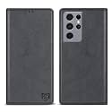 ZZXX for Galaxy S21 Ultra Wallet Case Strong Magnetic 6.8 inch,Grey