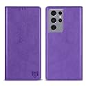 ZZXX for Galaxy S21 Ultra Wallet Case Strong Magnetic 6.8 inch,Purple