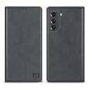 ZZXX Samsung Galaxy S21 FE 5G Wallet Case, Grey-6.4 inch, RFID Blocking, Card Slot, Strong Magnetic Leather Flip Protective Phone Case