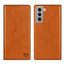 ZZXX for Samsung Galaxy S21 Wallet Case Strong Magnetic 6.2 inch,Brown