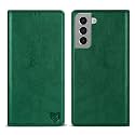 ZZXX for Samsung Galaxy S21 Wallet Case Strong Magnetic 6.2 inch,Green